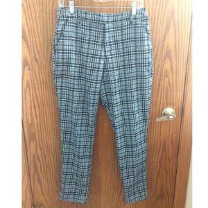 Hot Topic Black Gray White Plaid Tapered Ankle Pants Womens L